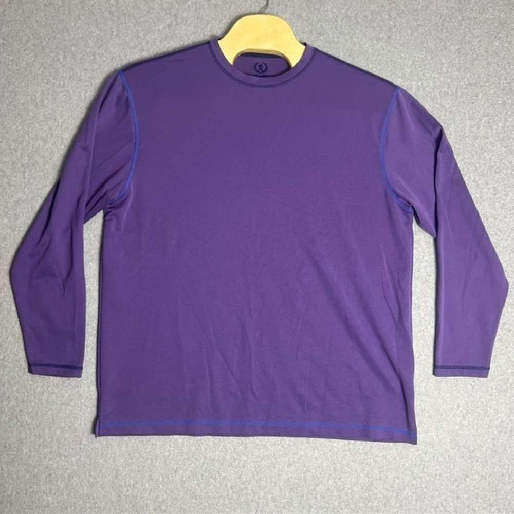 Bugatchi Uomo Men's Purple Long Sleeve Crew Neck Shirt‎ Size XXL